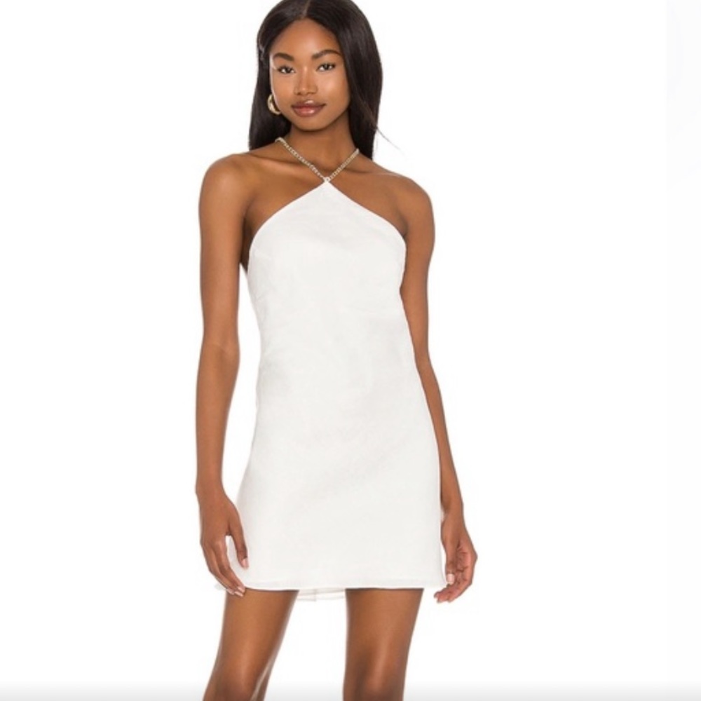Superdown Halter White Minidress